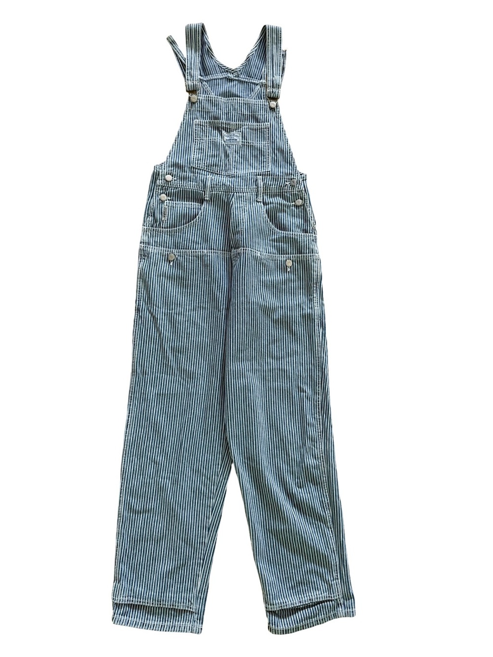 Vintage GUESS Jeans U.S.A. Workwear Railroad Stripe Denim Overalls S